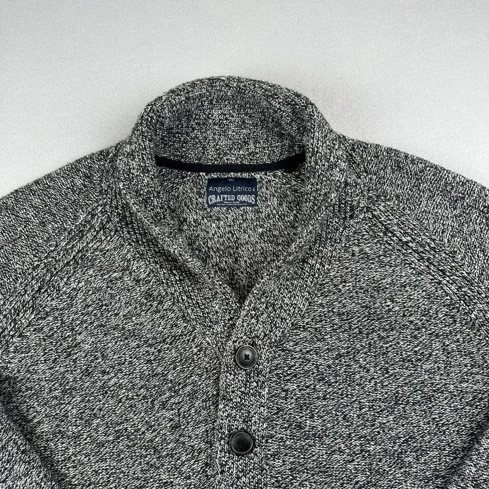 Angelo Litrico Men's 3XL Grey Cardigan Acrylic Sweater